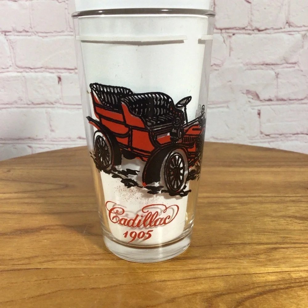 Vintage Hazel Atlas Antique Cars Drinking Glass